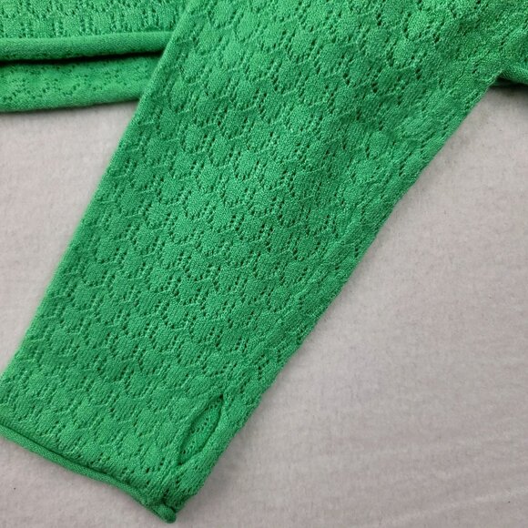 Wild Fable Women Mint Green Long Sleeve Cropped Knit Top Thumb Holes Medium NWT - Picture 2 of 8